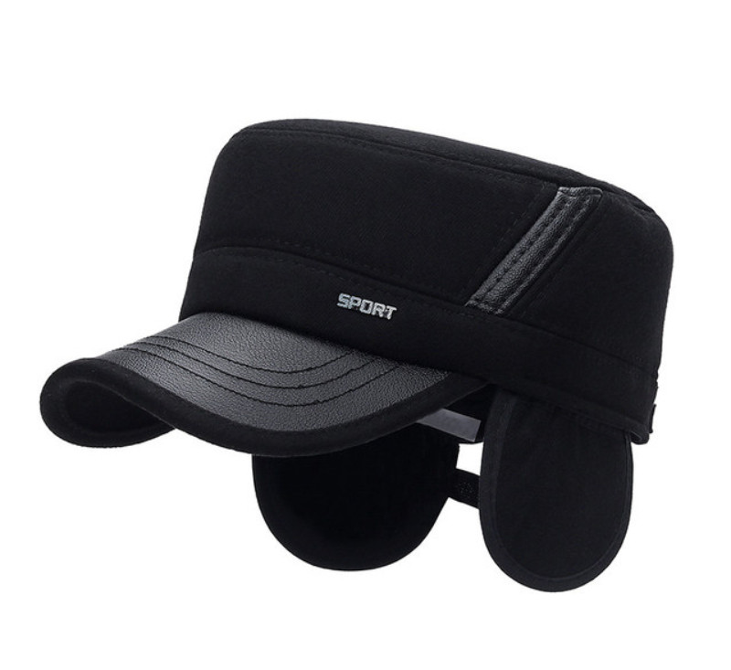 cotton peak hat with earflaps
