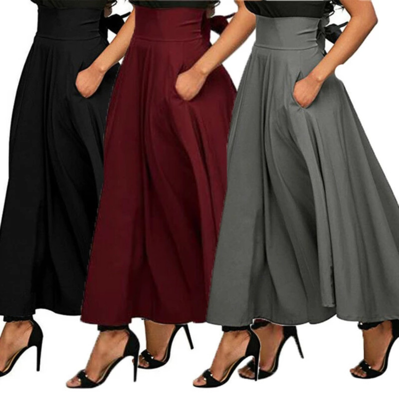 Pleated Satin Skirt