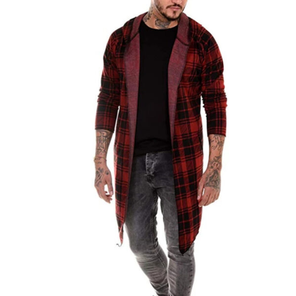 plaid cardigan red