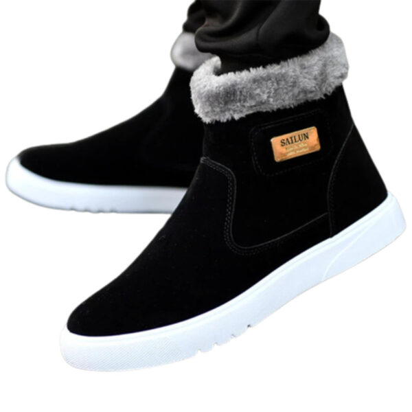 men suede boots black