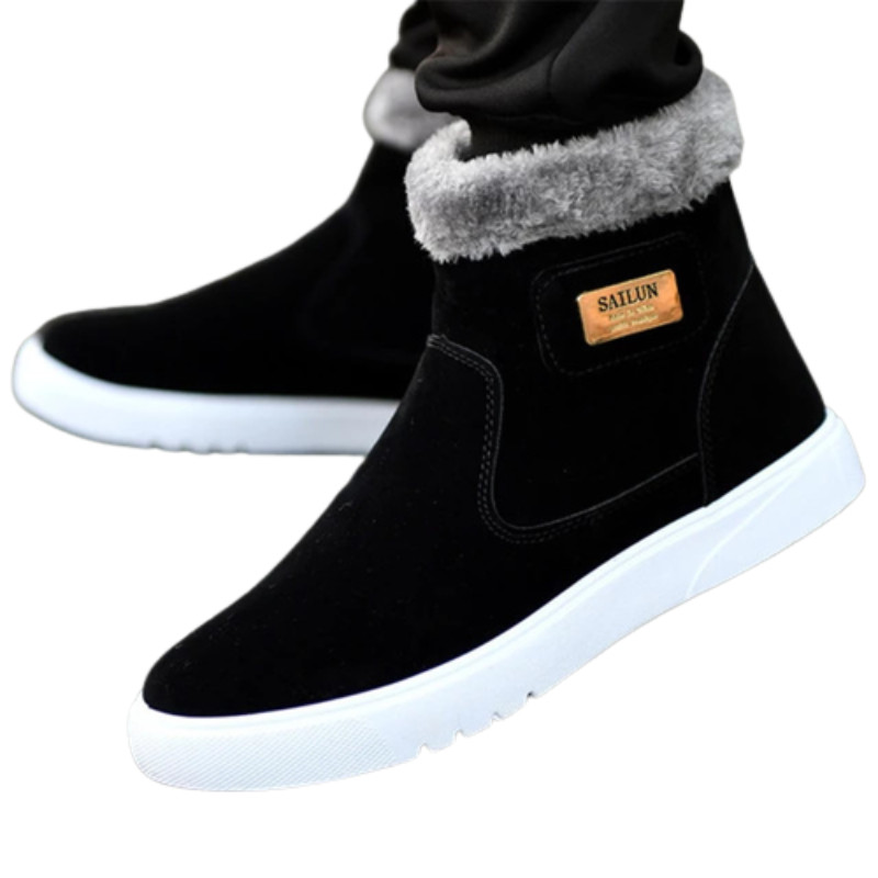 men suede boots black