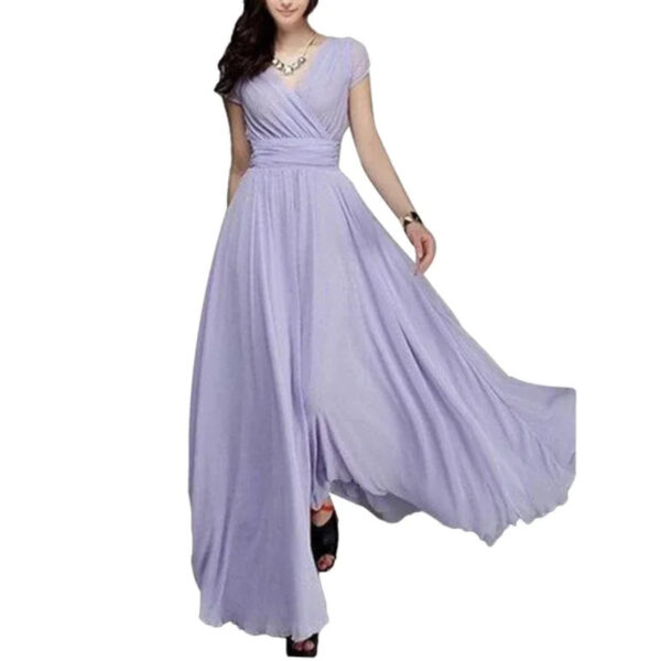 tight waist maxi dress light purple