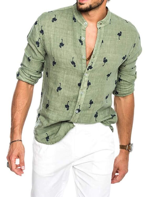 Men’s Linen Lapel Shirt - Image 5