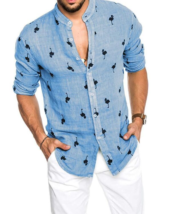 Men’s Linen Lapel Shirt - Image 4