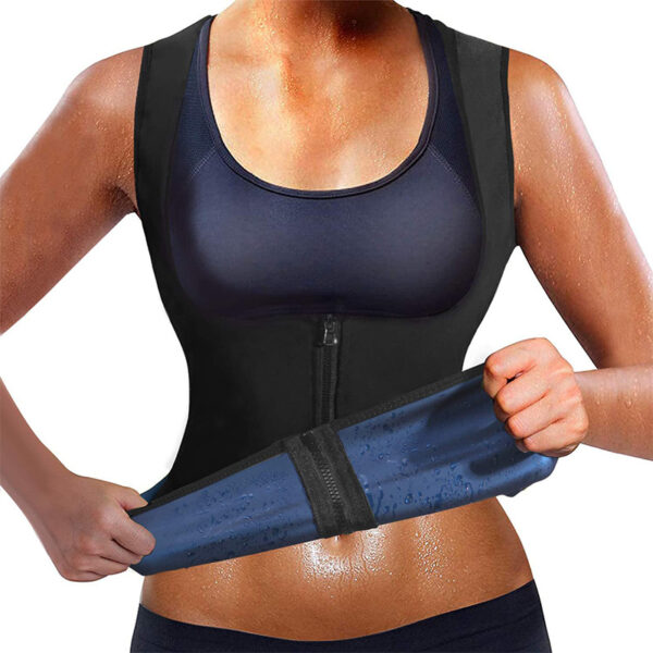 Women Body Shaping Zipper Sauna Sweat Vest - Image 7