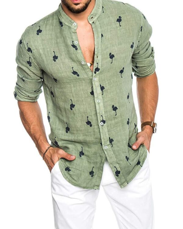 Men’s Linen Lapel Shirt - Image 3