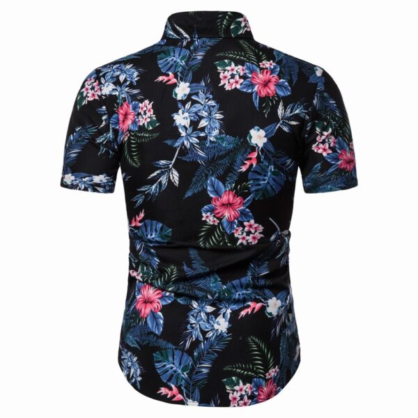 Men's Casual Short Sleeve Floral Shirt - Image 2