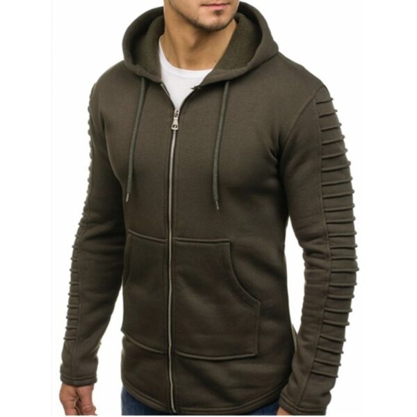 Striped Pleated Hoodie - Image 3