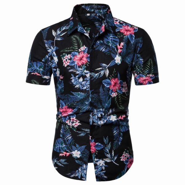 Men's Casual Short Sleeve Floral Shirt