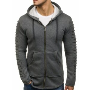 Striped Pleated Hoodie