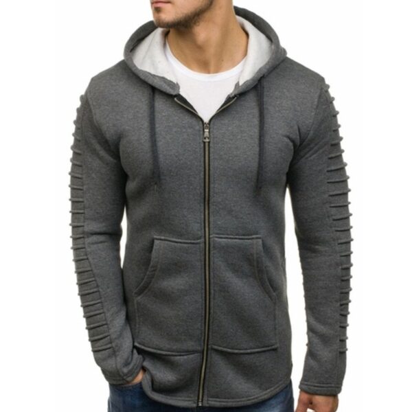 Striped Pleated Hoodie