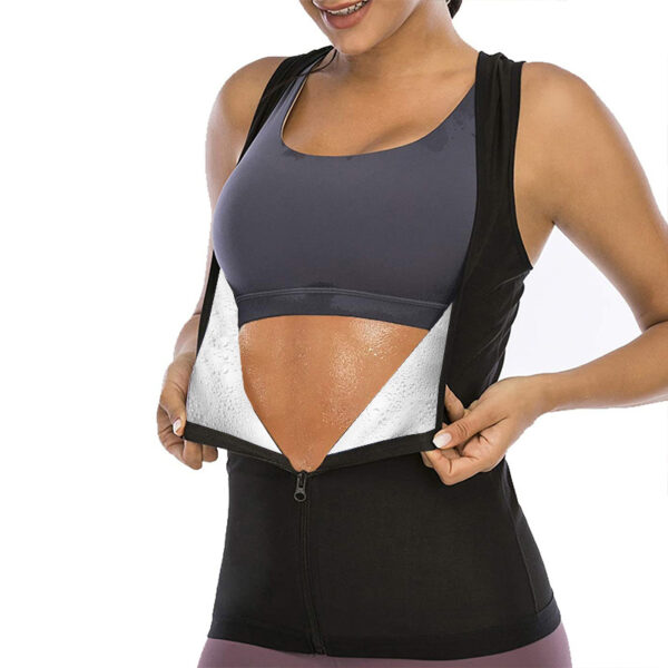 Women Body Shaping Zipper Sauna Sweat Vest - Image 2
