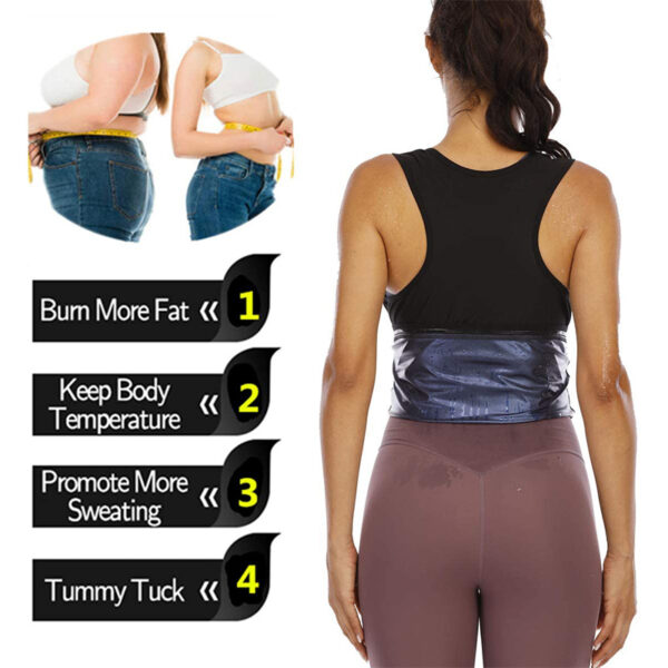 Women Body Shaping Zipper Sauna Sweat Vest - Image 5