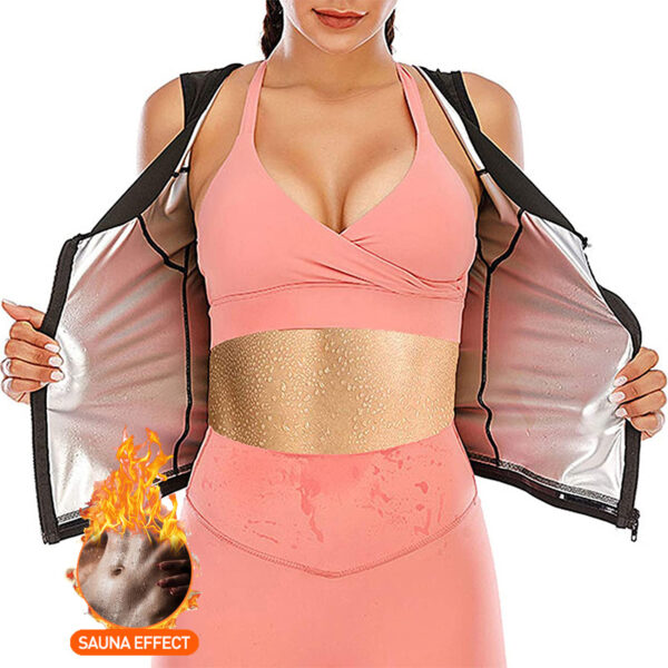 Women Body Shaping Zipper Sauna Sweat Vest - Image 6