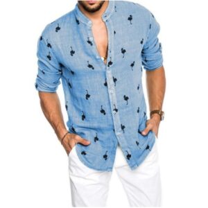 Men’s Linen Lapel Shirt