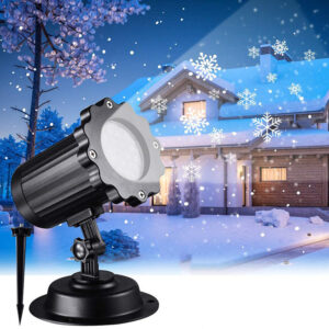 LED Snowflake Laser Light Snowfall Lawn Projector