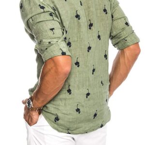 Men’s Linen Lapel Shirt