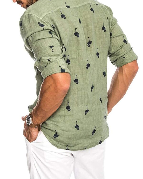 Men’s Linen Lapel Shirt - Image 2