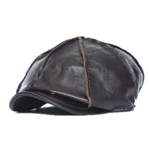 Men Genuine Leather Cowhide Beret