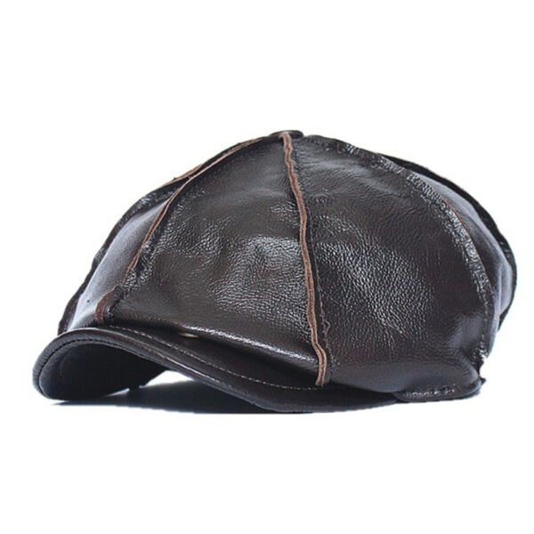 Men Genuine Leather Cowhide Beret