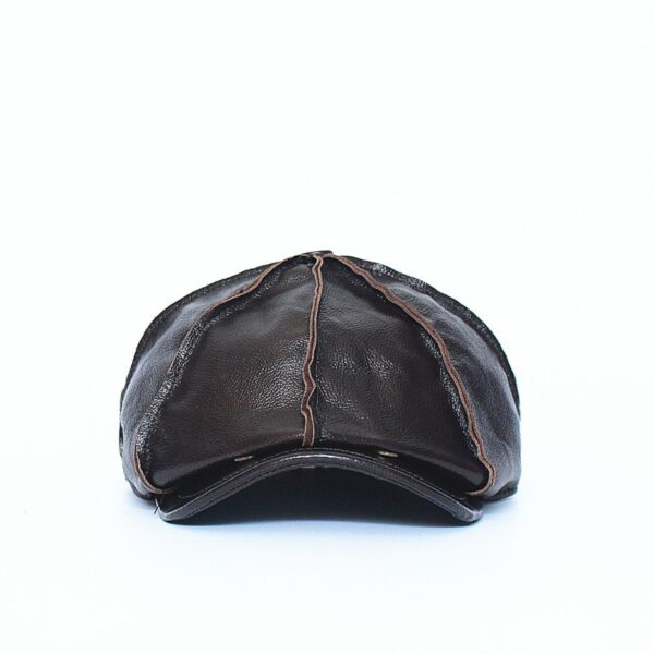Men Genuine Leather Cowhide Beret - Image 5