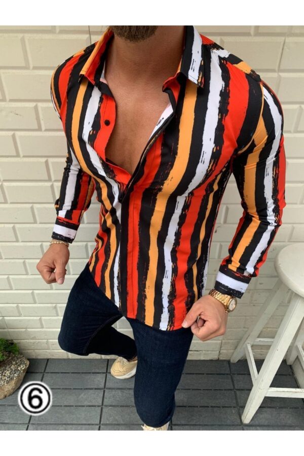 Men’s Long Sleeve Striped Shirt - Image 5
