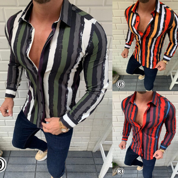 Men’s Long Sleeve Striped Shirt