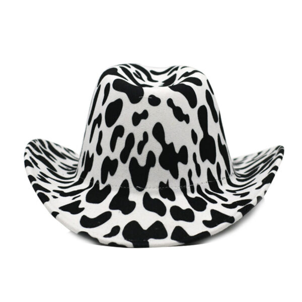 Cow Pattern Western Hat With Rolled Brim - Image 5