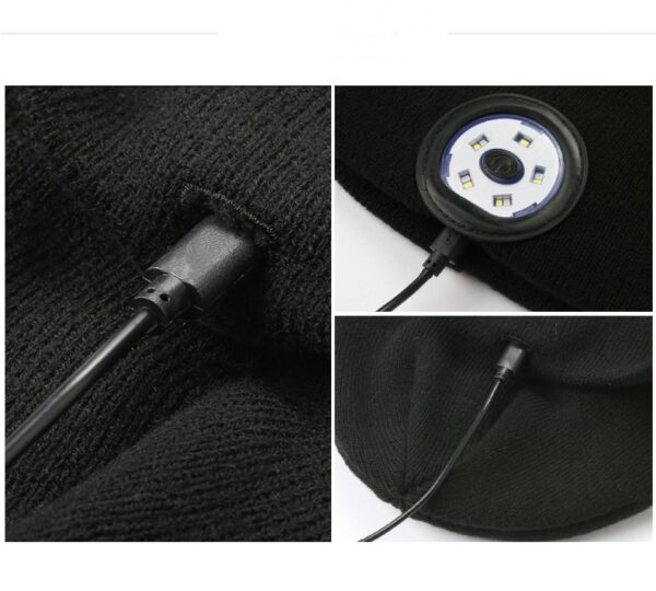Warm Bluetooth 5.0 Wireless Beanie Hat with LED Light - Image 6