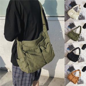 Large Capacity Multi Pocket Canvas Shoulder Bag