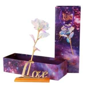 24K Luminous Color Gold Love Rose Flower Gift Set