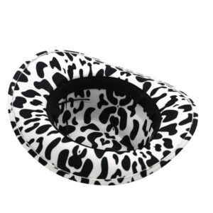 Cow Pattern Western Hat With Rolled Brim
