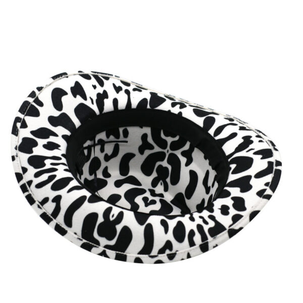 Cow Pattern Western Hat With Rolled Brim - Image 2