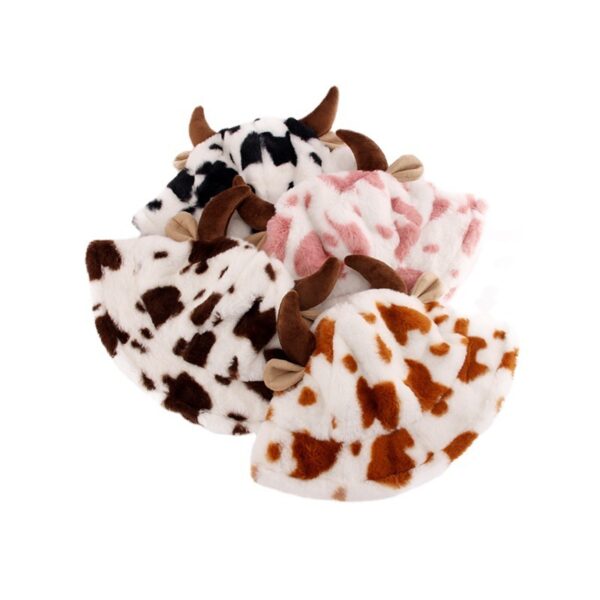 Women's Bucket Hat with Cow Croissant Print - Image 3