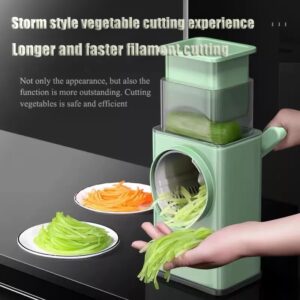 Effortlessly Prepare Vegetables with a Multifunctional Hand-Cranked Drum Slicer: A Must-Have Kitchen Tool for Grating, Chopping, and Spiralizing Vegetables of All Sizes