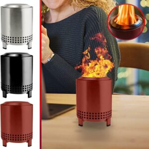 Stainless Steel Portable Tabletop Mini Fire Pit with Stand for Outdoor Wood Pellet Burning