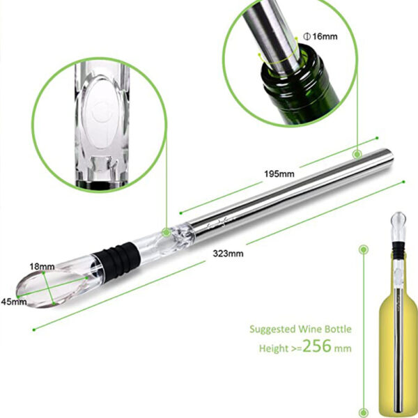 Stainless Steel Wine Chiller Stick: Leakproof, Cooler Rod for Wine and Beer Bottles - Image 3