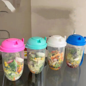 Portable Salad Cup with Fork and Cover in Instagram-Inspired Style