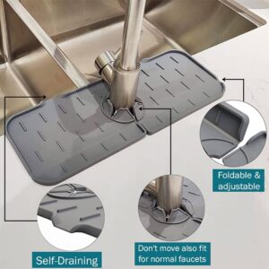 Silicone Kitchen Sink Faucet Splash Guard Mat – Countertop Protector for Bathroom and Kitchen Gadgets
