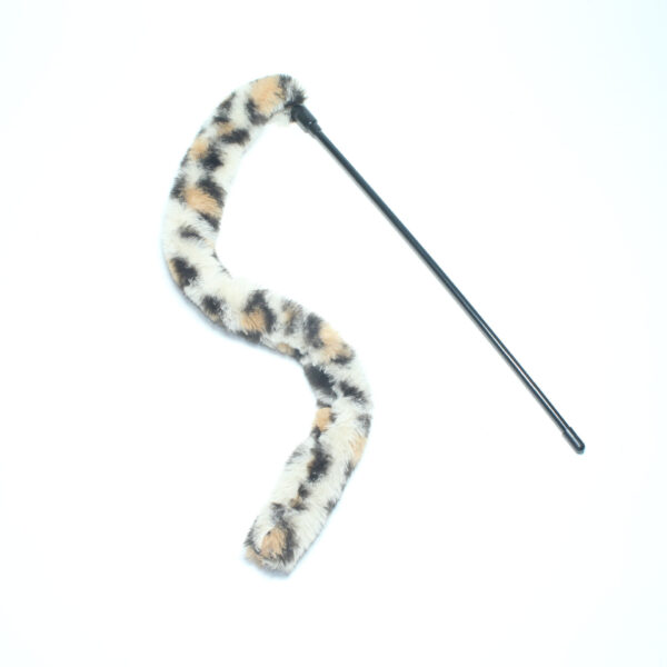 Simulated Rabbit Hair Leopard Print Tail Cat Teaser Stick - Image 3