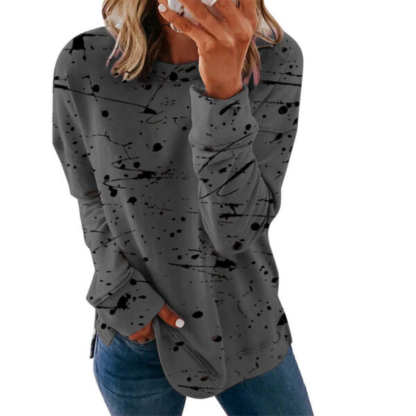Trendy Women's Long Sleeve Top with Graffiti Print - Image 4