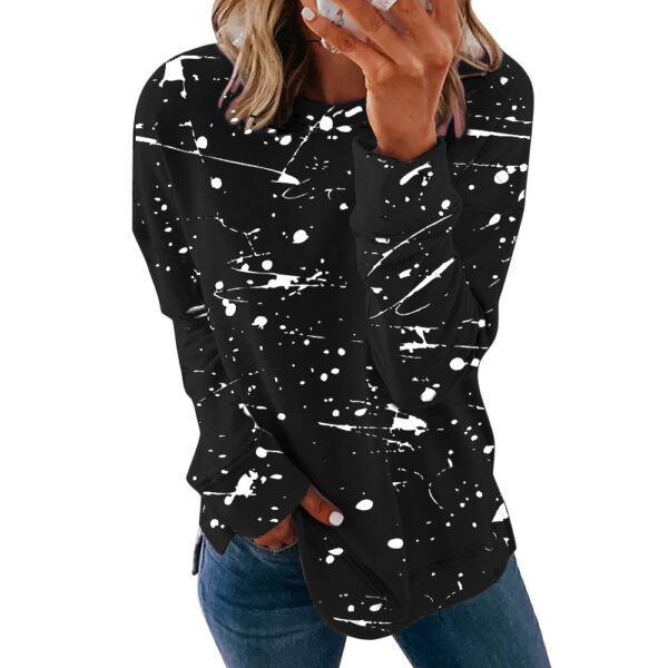 Trendy Women's Long Sleeve Top with Graffiti Print - Image 2