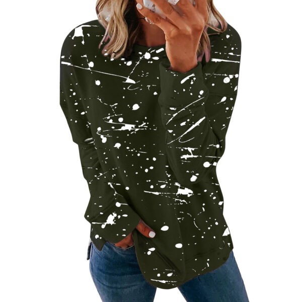 Trendy Women's Long Sleeve Top with Graffiti Print - Image 3
