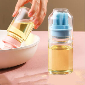 Portable Silicone Oil Bottle with Brush – High-Temperature Barbecue Liquid Gadget for Kitchen Baking and BBQ Cooking