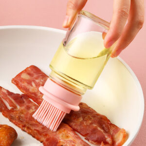 Portable Silicone Oil Bottle with Brush – High-Temperature Barbecue Liquid Gadget for Kitchen Baking and BBQ Cooking