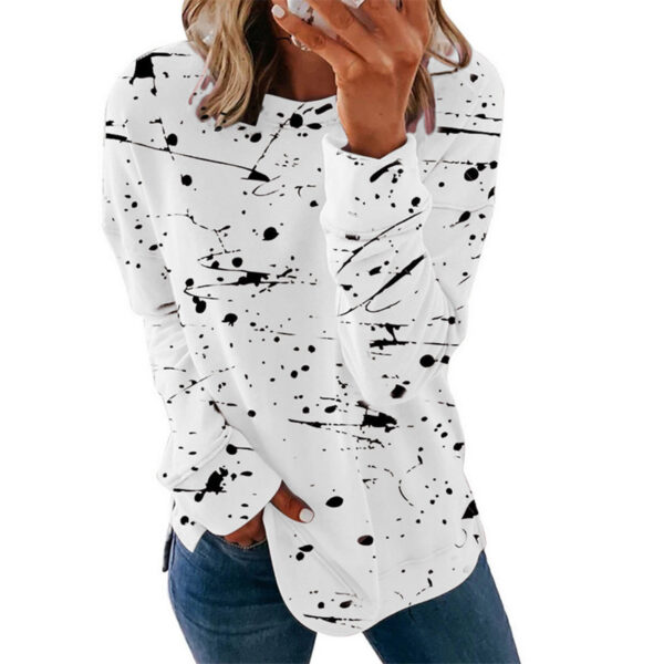 Trendy Women's Long Sleeve Top with Graffiti Print - Image 8