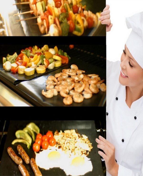 Multipurpose BBQ Grill Mat and Baking Sheet with Non-Stick Surface for Repeated Use - Image 6