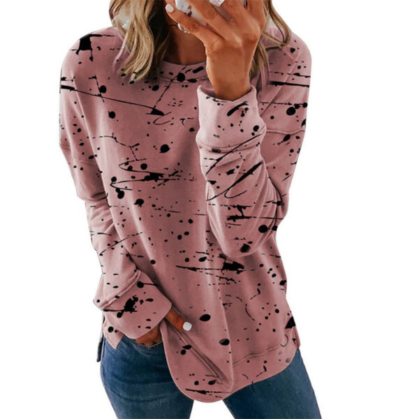 Trendy Women's Long Sleeve Top with Graffiti Print - Image 7