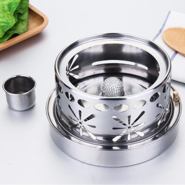 Stainless Steel Alcohol Stove Set for Small Hot Pot Cooking - Image 2