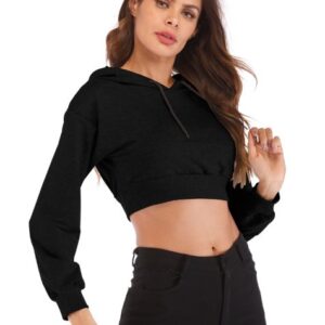 Loose-Fit Long-Sleeved Crop Hoodie